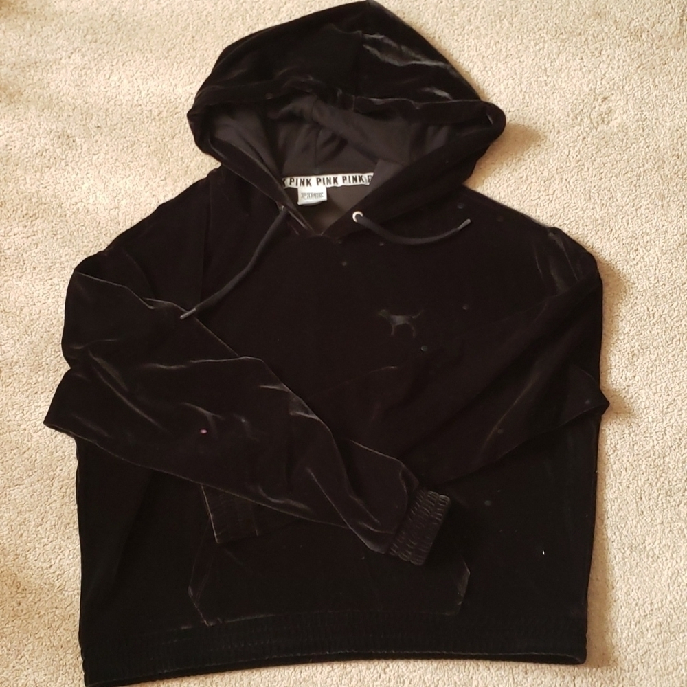 Pink by Victoria secret velvet  pullover hoodie